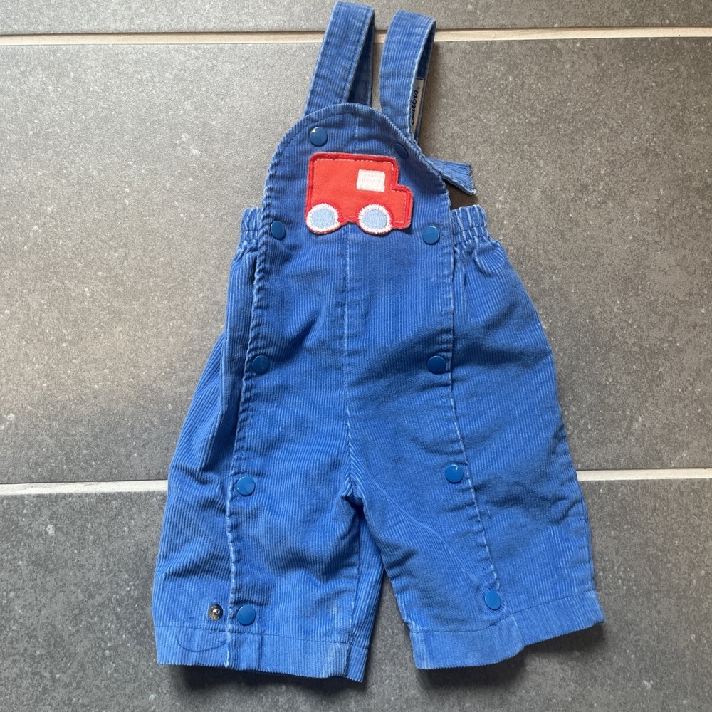 Vintage Carters Corduroy Overalls Sun Truck Baby 3 months up to 13 Lbs